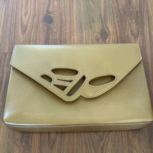 Rodo Italy Tan cutout leather handbag clutch AS IS